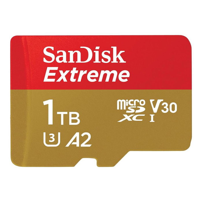 SanDisk Carte MicroSD Extreme 1 To V30 A2 UHS-I SDSQXAV-1T00-GN6MA Rouge et Or