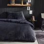Today - Parure de lit côte polaire Bien au Chaud - Gris anthracite - 240x220 cm + 2 taies - 2 personnes - Polyester - Collection cozy
