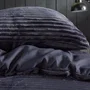 Today - Parure de lit côte polaire Bien au Chaud - Gris anthracite - 240x220 cm + 2 taies - 2 personnes - Polyester - Collection cozy