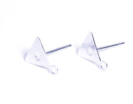 Innspiro Boucle d'oreille métallique avec base triangulaire argentée 7,6x9,5x12,2mm