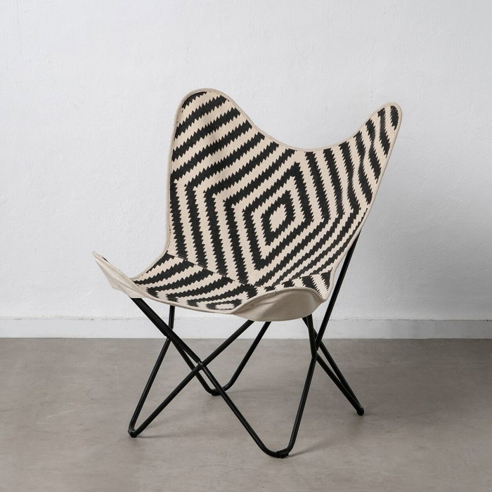 BigBuy Home Fauteuil Blanc Noir BigBuy Home Fauteuil Blanc Noir