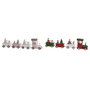 DKD Home Decor Décorations de Noël Rouge et Vert (2 Unités) en Bois