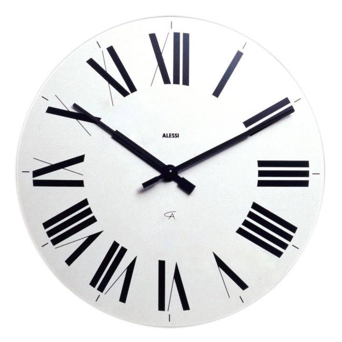 Alessi Firenze 12 W - Horloge murale en ABS blanc - Mouvement à quartz - Chiffres romains - Design vintage Achille et Pier Giacomo Castiglioni Alessi Firenze 12 W - Horloge murale en ABS blanc - Mouvement à quartz - Chiffres romains - Design vintage Achille et Pier Giacomo Castiglioni