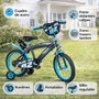 Toimsa Bicicleta Blue Ice 16" pour enfants 5-8 ans, vélo de taille 16 pouces en gris et métal, langue espagnol