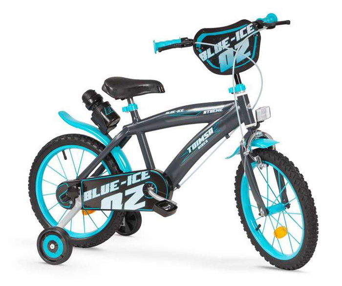 Toimsa Bicicleta Blue Ice 16" pour enfants 5-8 ans, vélo de taille 16 pouces en gris et métal, langue espagnol