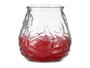 Ibergarden Bougie Géranium Relief Transparente 9x9x9.5 cm Verre Parafine Citronnelle Anti-Mouches (Set de 24)