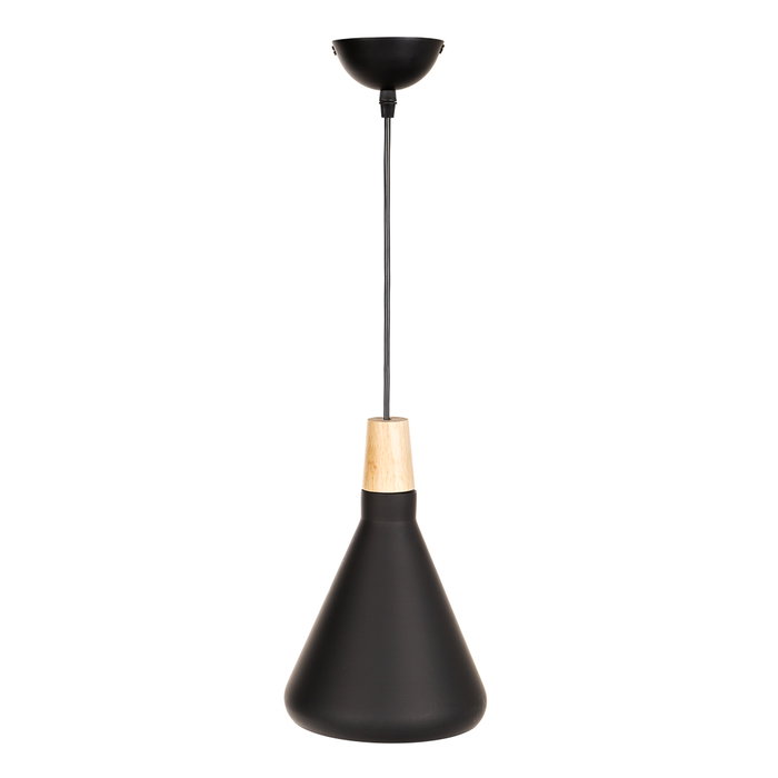 Lampe Jordan suspendue en métal et bois noir Lampe Jordan suspendue en métal et bois noir