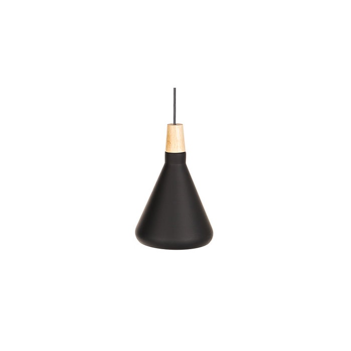 Lampe Jordan suspendue en métal et bois noir Lampe Jordan suspendue en métal et bois noir