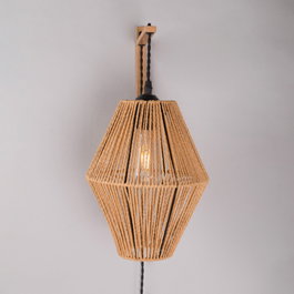 Applique Murale Narayanganj en bois, acier et corde