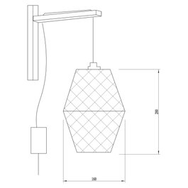 Applique Murale Narayanganj en bois, acier et corde