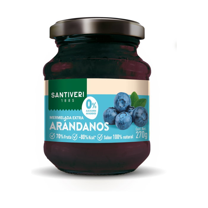 Santiveri Confiture extra de myrtilles 0 % sucres 270 g Santiveri Confiture extra de myrtilles 0 % sucres 270 g
