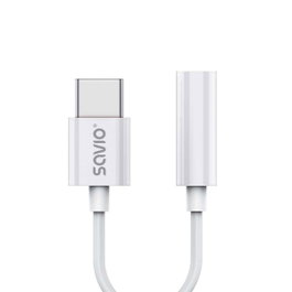SAVIO Câble adaptateur USB 3.1 vers Jack 3,5mm, USB C, 0,11m, blanc