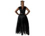Atosa Déguisement Fantôme Noir avec Serre-tête, Robe Longue et Ceinture