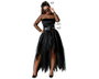 Atosa Déguisement Fantôme Noir avec Serre-tête, Robe Longue et Ceinture
