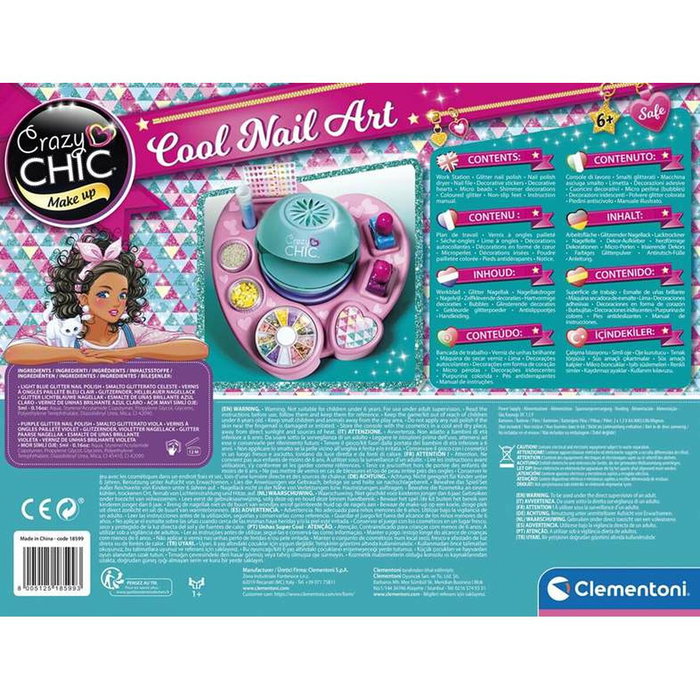 Clementoni Crazy Chic Cool Nail Art - Atelier de manucure multicolore