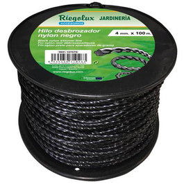 Riegolux RGX Hilo Fil de Débroussailleuse Nylon 4,0mm x 100m Noir