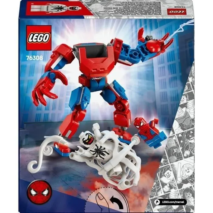 LEGO Marvel 76308 Robot de Spider-Man contre Anti-Venom, Jeu de Construction Super-Héros avec Minifigurines, pour Enfants de 6 Ans et Plus