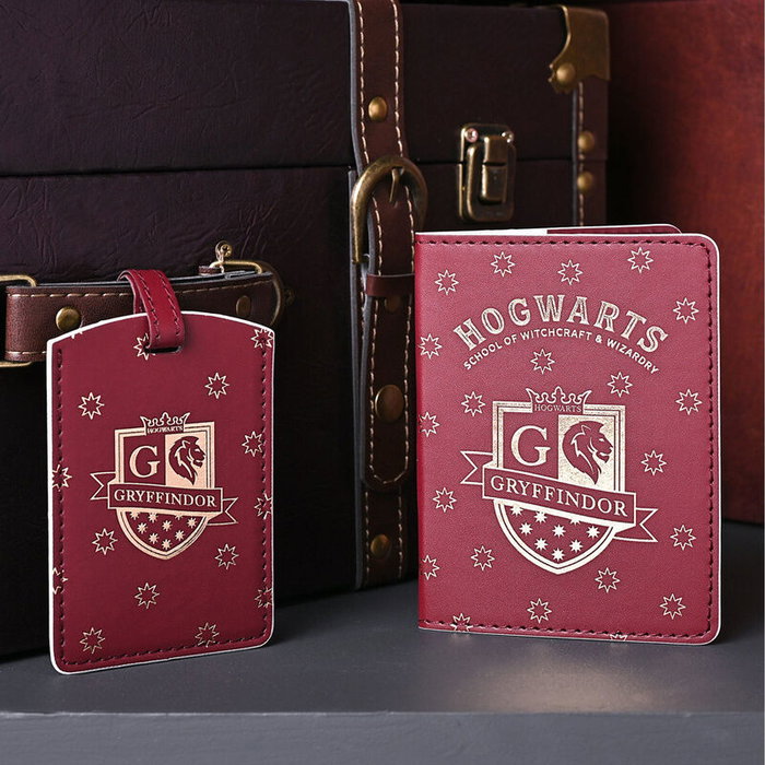 WIDDOP & CO Ensemble Porte-passeport et Étiquette de Bagage Gryffindor Harry Potter