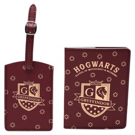 WIDDOP & CO Ensemble Porte-passeport et Étiquette de Bagage Gryffindor Harry Potter