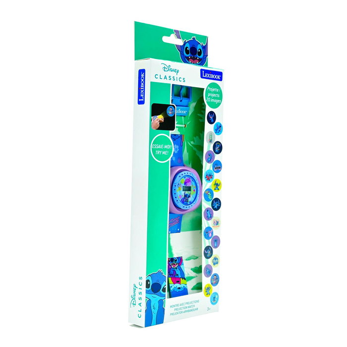 LEXIBOOK Lexibook DW050D Reloj Digital Disney Stitch avec Projecteur d'Images, Bracelet Réglable pour Enfant - Licence Stitch