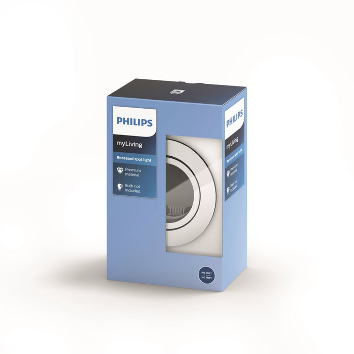 Philips Donegal Anneau Encastré Rond Chromé GU10