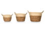 GIFTDECOR Set de 3 paniers ronds avec anses, Naturel