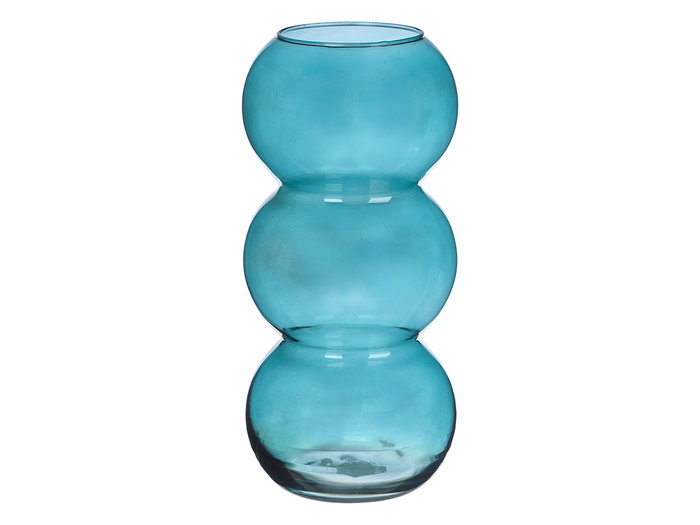 GIFTDECOR Vase en Verre Triple Sphère Turquoise 38cm GIFTDECOR Vase en Verre Triple Sphère Turquoise 38cm