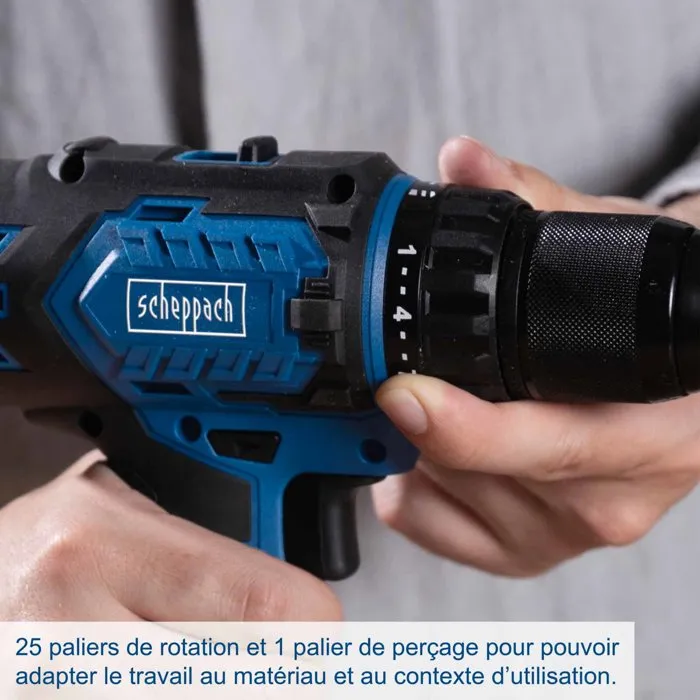Scheppach Perceuse visseuse à percussion sans fil BC-CD60-X brushless 60 Nm