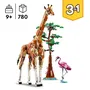 LEGO Creator 31150 Les Animaux Sauvages du Safari : Jouet 3 en 1 à Construire avec Figurines de Girafe, Gazelles et Lion - à Partir de 9 Ans