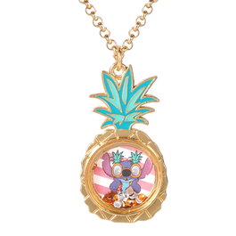 PEERS HARDY Pendentif Piña Stitch Disney en or émaillé avec pierres et chaîne