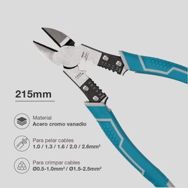 Hantums Pince coupante diagonale 200mm avec dénudeur et sertisseuse