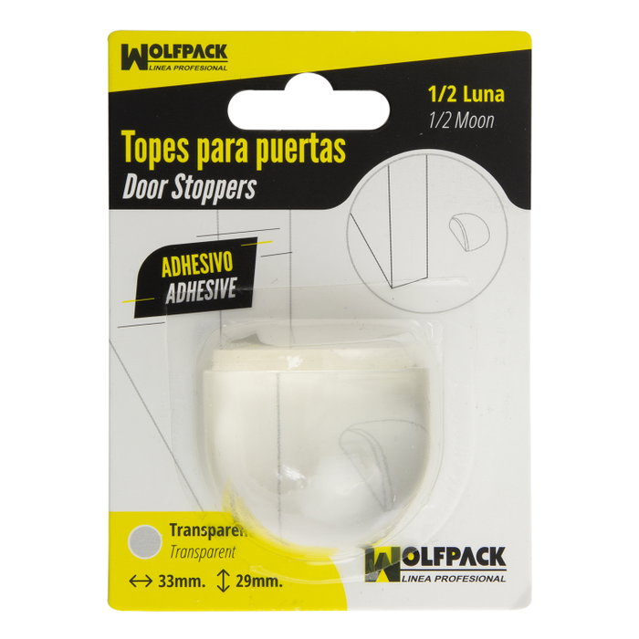 WOLFPACK LINEA PROFESIONAL Tope de porte adhésif transparent demi-lune