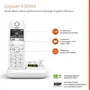 Gigaset AS690 A Trio Blanc - Téléphone fixe sans fil avec répondeur et 2 combinés supplémentaires - Écran monochrome, 20 tonalités, répertoire 100 contacts, ID appelant