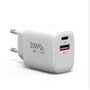 Elbe CARG-2037-QC Chargeur secteur double port USB et Type-C 20W Blanc