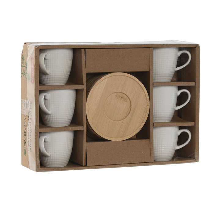 Home ESPRIT Ensemble de tasses à café Blanc Bambou Porcelaine 90 ml