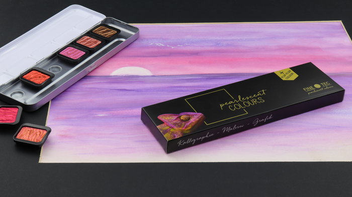Finetec Set de aquarelles nacrées Warm | 6 couleurs
