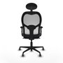 Piqueras y Crespo Chaise de Bureau 2D036G1 Gris foncé avec Appui-tête
