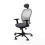 Piqueras y Crespo Chaise de Bureau 2D036G1 Gris foncé avec Appui-tête