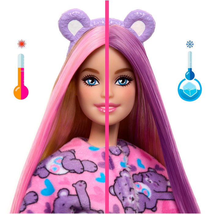 Barbie Cutie Reveal Osos Amorosos Generosa Jcn94 Poupée avec 10 Surprises et Déguisement Violet