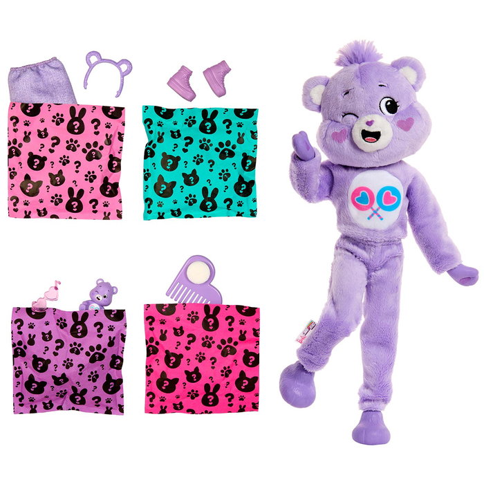 Barbie Cutie Reveal Osos Amorosos Generosa Jcn94 Poupée avec 10 Surprises et Déguisement Violet