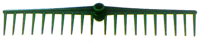 Râteau droit en plastique vert 20 pointes sans manche MG2134 Râteau droit en plastique vert 20 pointes sans manche MG2134