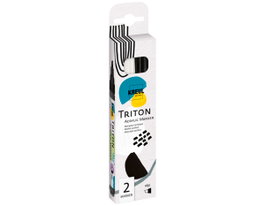Kreul Set de 2 marqueurs acryliques Triton Edge Noir et Blanc