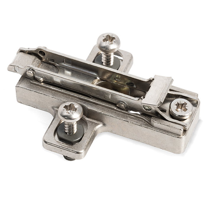 SALICE BAR7R39 Base de fermeture avion en zamak nickelé pour montage direct 10mm, réglage frontal et vertical, hauteur H3