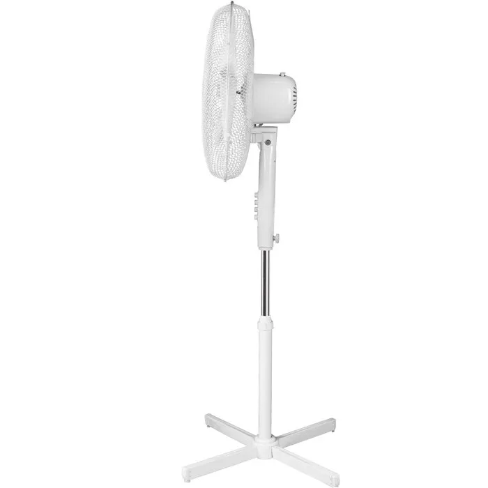 Oceanic - Ventilateur de pied oscillant et inclinable, 41 cm, 3 vitesses, 45 W, réglable en hauteur (102-117 cm), blanc Oceanic - Ventilateur de pied oscillant et inclinable, 41 cm, 3 vitesses, 45 W, réglable en hauteur (102-117 cm), blanc