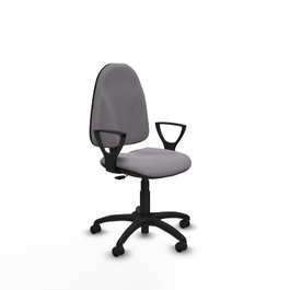 PIQUERAS Y CRESPO Chaise de bureau Algarra, simili cuir gris, accoudoirs fixes