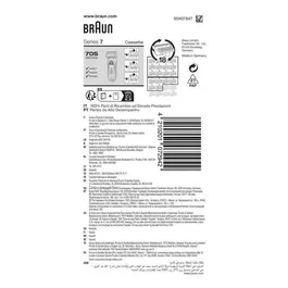 Braun Cassette 70S Series 7 / Pulsonic - Tête de rasoir de rechange originale en argent