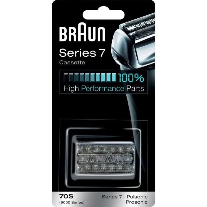 Braun Cassette 70S Series 7 / Pulsonic - Tête de rasoir de rechange originale en argent
