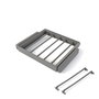 Emuca Kit de porte-pantalon à 7tringles et rack ajustable Quartz pour armoires, glissières extension totale et à fermeture douce, Module 60cm, Finition Titane