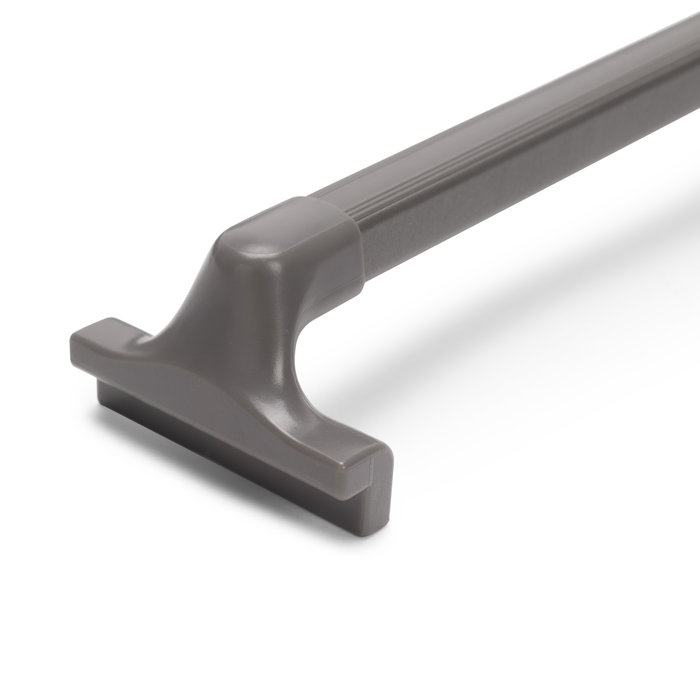 Emuca Kit de porte-pantalon à 7tringles et rack ajustable Quartz pour armoires, glissières extension totale et à fermeture douce, Module 60cm, Finition Titane