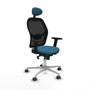 Piqueras y Crespo Chaise de Bureau avec Appui-tête Jorquera 2D086G1 Noir Vert pétrole